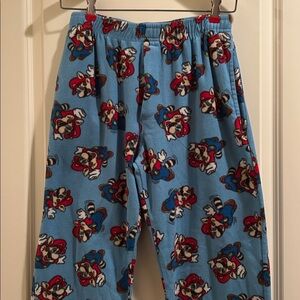 Super Mario Bros. 3 Fleece Pajama Lounge Pants open fly pockets Men’s Size S